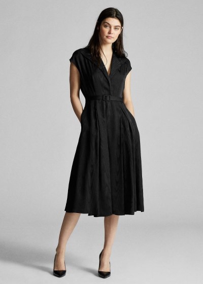 Vestidos Ralph Lauren Mujer Negros - Silk-Blend Moiré - FPZGW7568